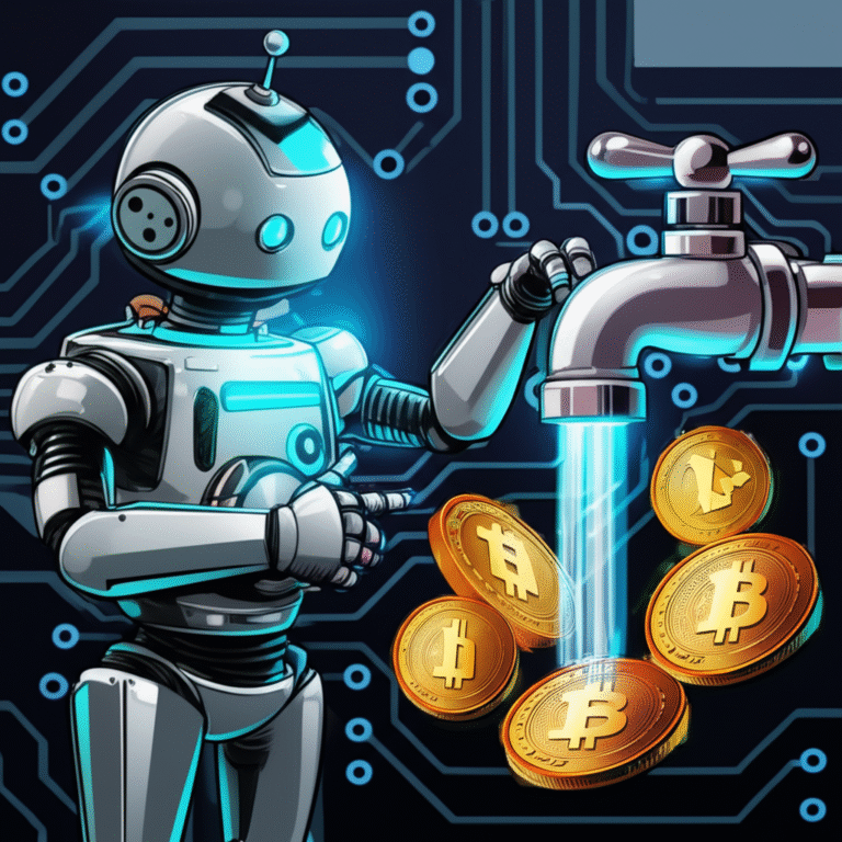 Automação de Faucet Robô apertando torneira de criptomoedas