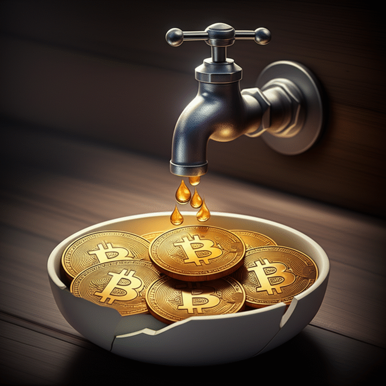 Torneira de Bitcoin Faucet de Bitcoin com torneira aberta