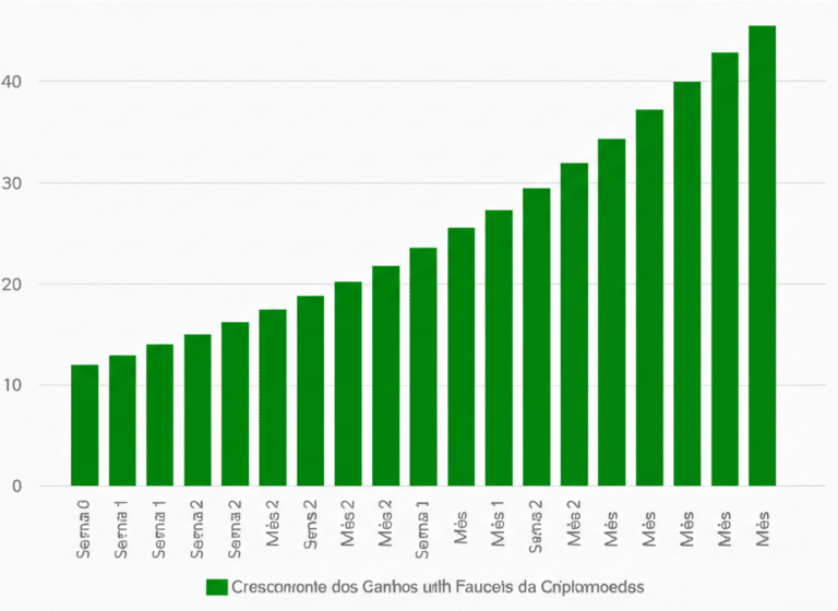 Gráfico mostrando o crescimento dos ganhos com faucets.