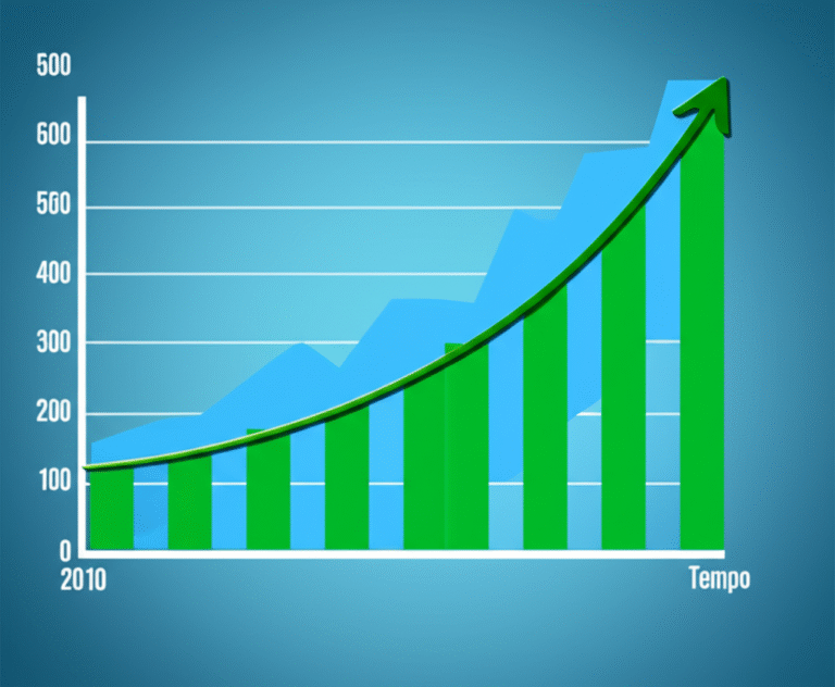 Gráfico mostrando o crescimento de investimentos em criptomoedas.