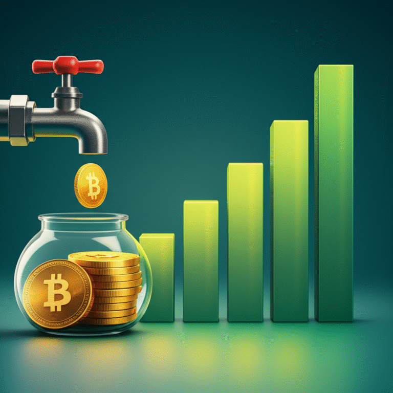 Gráfico de barras mostrando o crescimento de ganhos em criptomoedas.