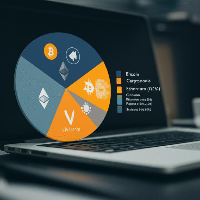 Diversificação de Carteira Cripto Gráfico mostrando uma carteira cripto diversificada
