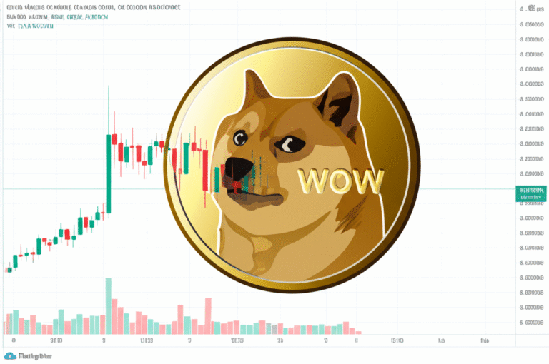 Crescimento do Dogecoin Gráfico de velas mostrando o crescimento do Dogecoin.