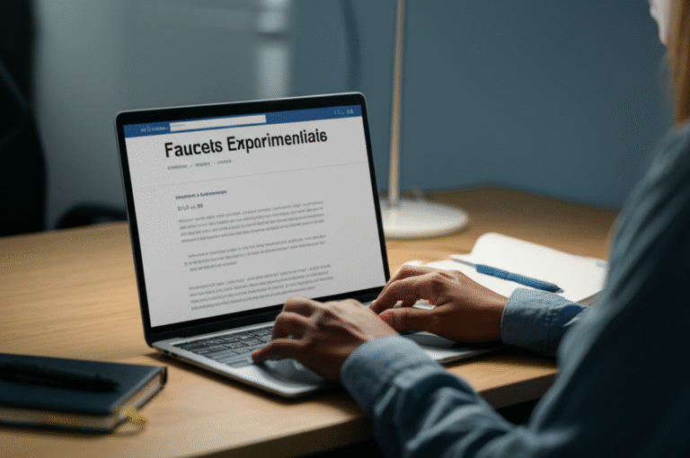 Pesquisando Faucets Experimentais Seguros Pessoa pesquisando online sobre faucets experimentais.