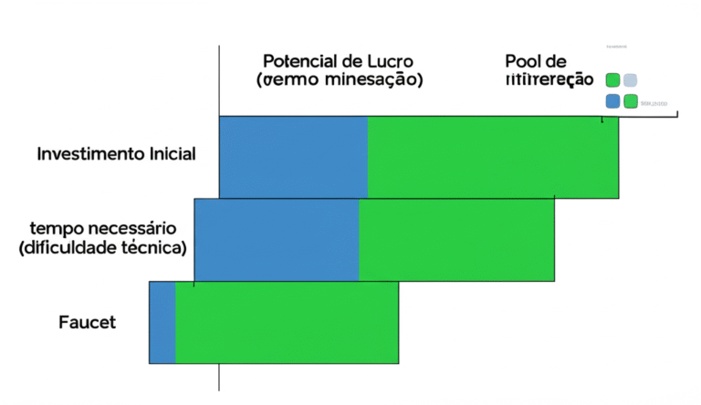 Comparativo Faucet e Pool Gráfico comparativo entre faucet e pool de mineração