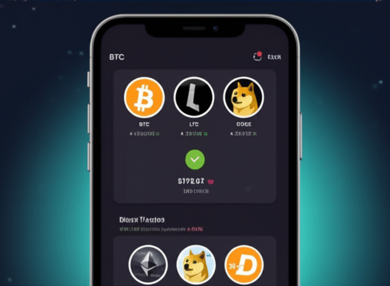 Criptomoedas na Carteira Digital Carteira digital exibindo criptomoedas ganhas em faucets no Metaverso.