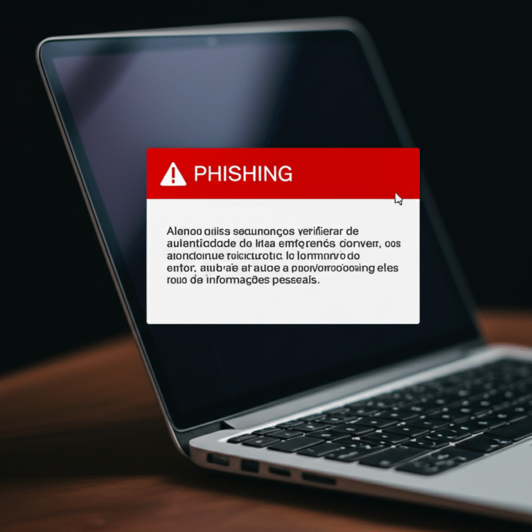 Alerta de Phishing Alerta de segurança exibindo um aviso sobre phishing.