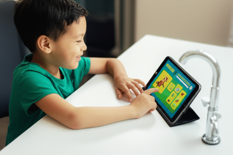 Faucet Crianças: Aprendizado Divertido Criança jogando em um faucet de criptomoedas